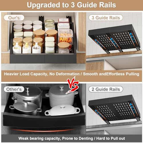 Fokyfok Pull out Cabinet Organizer,11"-16"W,17"-24"D,Expandable,Adhesive - Image 5