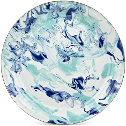 Golden Rabbit Enamelware Large Serving Tray, 20 inch, Lagoon by GoldenRabbitEnamelware