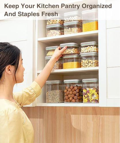 Melovom Pop Food Storage Containers Airtight Food Storage Containers Set with Lids Kitchen Pantry Organization and Storage, Stackable, BPA Free, 3 x 1.2Qt - Image 3