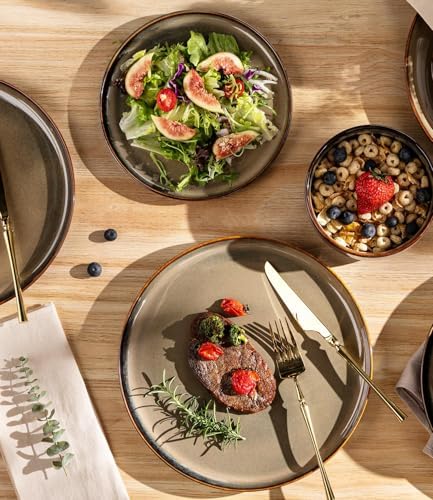 TheTerra Ceramic Dinnerware Set for 4, 16-Piece Plates and Bowls Set - Image 3
