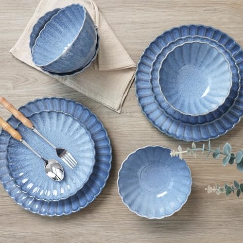 12 Pieces Stoneware Dinnerware Set, Microwave and Dishwasher Safe, for 4 by Sango