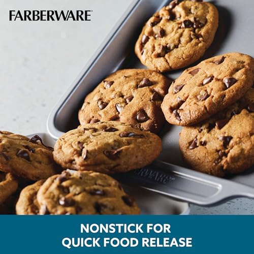 Farberware Nonstick Bakeware Set with Cooling Rack, Gray, 10-Piece (Pack of 2) - Image 4