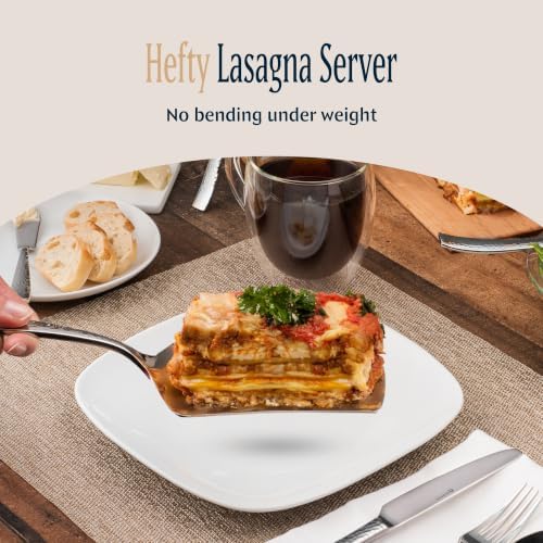 Hudson Essentials Hammered 18/10 Stainless Steel Hostess Serving Utensil Set, 8-Piece Set with Cake Knife, Cake Server and Lasagna Pie Server, Dishwasher Safe - Image 6