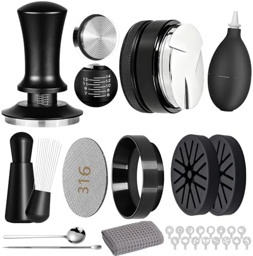 12Ps 51mm Espresso Accessories Kit,Distributor,Tamper,PuckScreen,Funnel,WDT by Tuykay