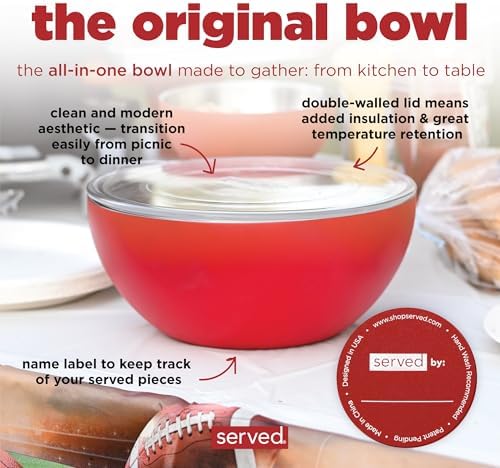 served Ohio State Buckeyes Tailgate Bowl (3Q /100oz) - Officially Licensed Stainless Steel Thermal Bowl with Lid - Double-Walled, Vacuum Insulated Bowl, Hot & Cold Food, Tailgates & Game Day - Image 2