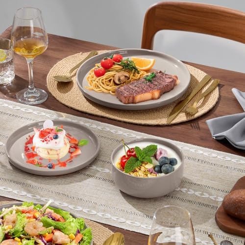 E-far Plates and Bowls Sets, 18Pcs Stoneware Ceramic Dinnerware Dishes Sets - Image 5