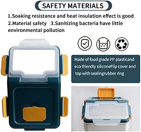 AnRui 4Pack 25LB Airtight Rice & Flour Storage Containers, BPA‑Free, Blue - Image 3