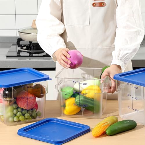 Ziliny 3 Sets 6 Qt Dough Proofing Container with Lid, Blue - Image 5