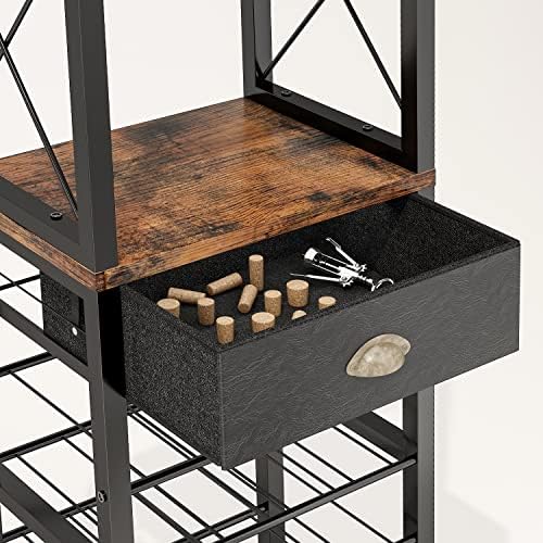 Homeiju Wine Rack Freestanding Floor, Bar Cabinet for Liquor and Glasses - Image 5