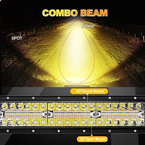 Auxbeam 42 Inch LED Light Bar, 240W Curved Off Road Amber White Combo Beam - Image 4