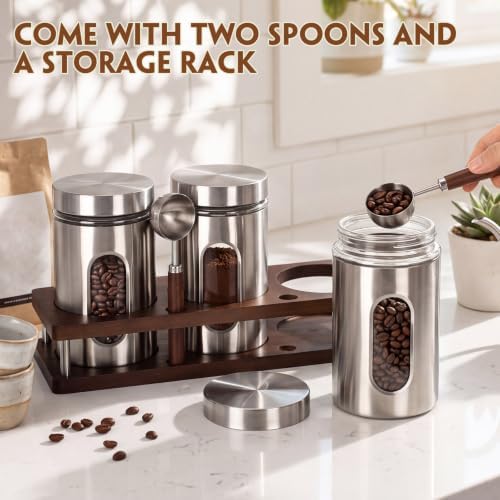 Suclain Coffee Ground Containers with Shelf,35oz,Classic Style,9.9 x 4.9'' - Image 3