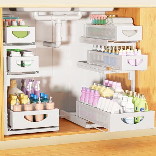 Under Sink Organizer for Kitchen and Bathroom Cabinets Pull Out Storage by Aekenr