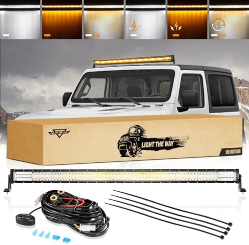 Auxbeam 50 Inch LED Straight Light Bar, 6 Modes 288W Offroad Strobe Light by Auxbeam