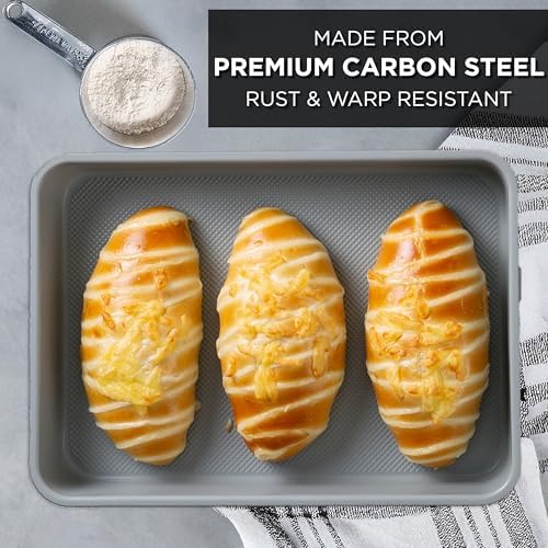 Country Kitchen Nonstick Stackable Bakeware Set - Durable, Easy Release Baking Set, Black, 6 Pcs - Image 5