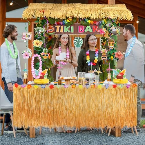 Auihiay 126PCS Abundant Tiki Bar Hut Kit, Portable Outdoor Tiki Bar Decor - Image 4