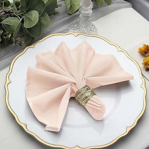 50 pcs 17-Inch Blush Polyester Table Napkins Reusable Washable Wedding Party Dinner Linens Tableware Supplies by BalsaCircle