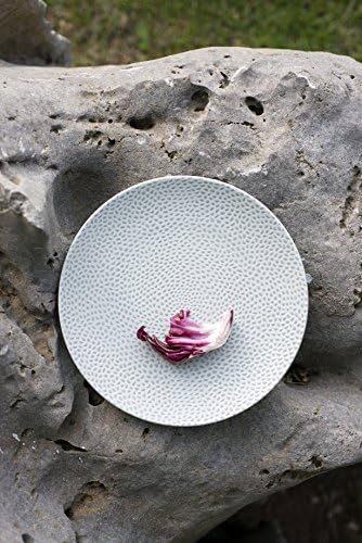 D&V 6 Piece Cobble TechnoCeram Dinnerware Plate Set, 8.25", Matte Grey - Image 2