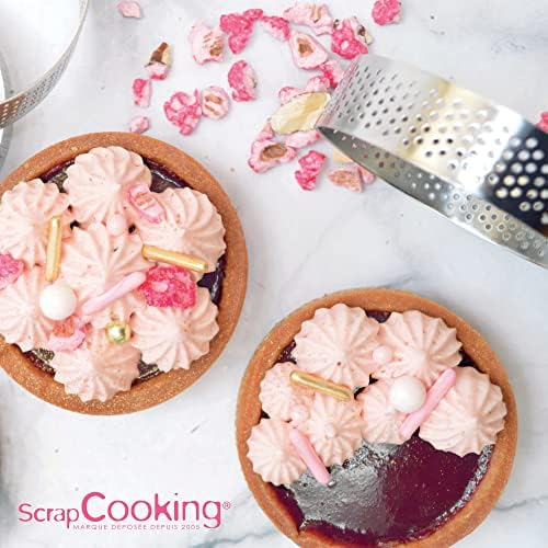 ScrapCooking 1322 4 Round Perforated Tart Circles - Individual Pie Circles Diameter 8 cm - Stainless Steel Frame Moulds - Uniform Baking - Pastry Accessories Cake Dessert - Image 3