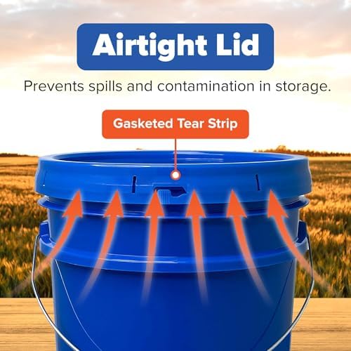 ePackageSupply 5 Gallon Bucket - Food Grade Bucket with Airtight Gasketed Tear Strip Lid, BPA-Free, Heavy-Duty 90 Mil HDPE Plastic Pail, Bulk Storage, Durable Container, Made in USA - Blue, 1 Pack - Image 6