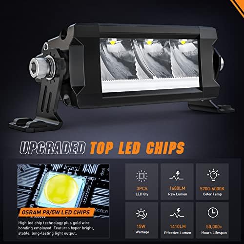 Nilight Pro Series 5.3 Inch Single Row Slim LED Light Bar with DRL - Image 2