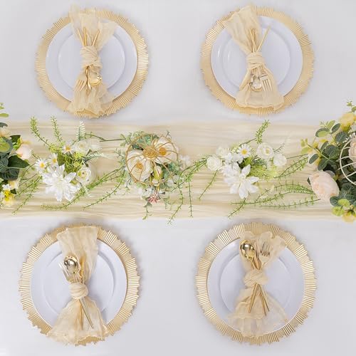 LIYH 24Pcs Gold Charger Plates 13 Inch, Dinner Chargers For Party Events - Image 5