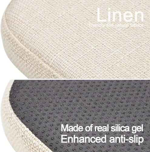 BUYUE Friendly Woven Fabric Magnetic Bar Stool Cushion 1 Piece, Enhanced Anti-Slip Breathable Small Chair Seat Pad for Café Bistro Stackable Metal Stool (Square, Beige, 1) - Image 5