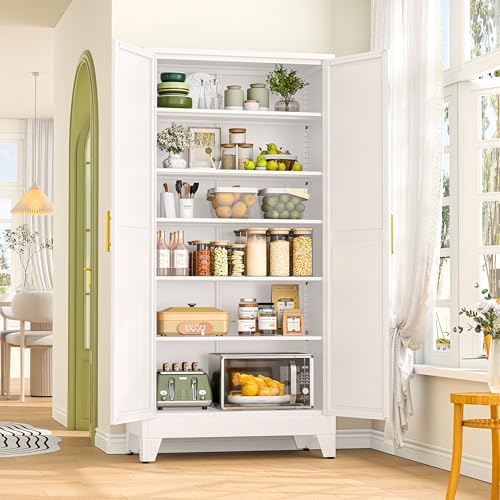 GAIOUS 75.2" Tall Metal Storage Cabinet with 2 Doors & 5 Adjustable Shelves - Image 3