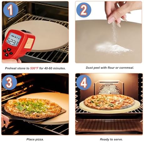Large Round 16 Inch Pizza Stone for Grill and Oven, Cordierite Baking Stone - Image 5