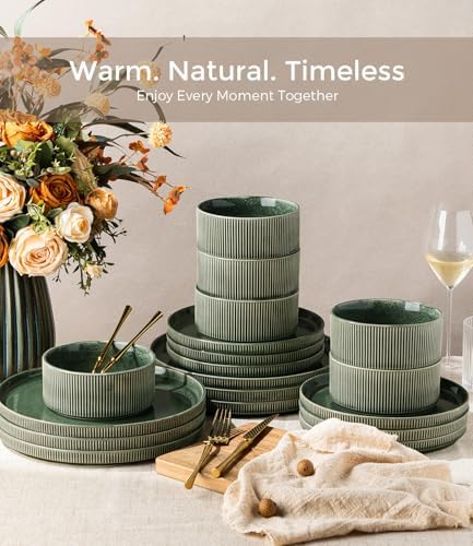 GBHOME Stoneware Dinnerware Sets for 4,12-Piece Plates and Bowls Set - Image 6