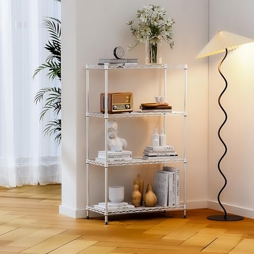 IZEUK 4-Tier Heavy Duty Steel Storage Shelves, Metal Shelf Wire Shelving Rack for Pantry, Kitchen, Home, or Office Organization (29.5" W x 13.7" D x 47.2" H, 1000LBS, Chrome) - Image 6