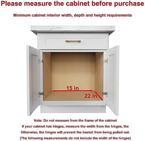 Sikarou Wood Pull Out Cabinet Organizer 2 Tie 14" W x 21" D, Heavy-Duty Sliding Drawers for Inside Cabinets Storage and Organization for Kitchen, Pantry, Bathroom - Image 3