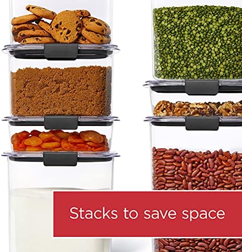 Rubbermaid Brilliance 16-Cup Airtight Food Storage Container with Lid Clear/Grey - optimal for pantry organization flour sugar and food storage - Image 6