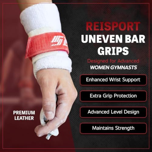 Reisport Women's Uneven Bar Gymnastics Grips - Durable Leather Hand Grips for Gymnastics Bars Women & Girls - Gymnastics Equipment & Accessories for Advanced Gymnasts - Image 3