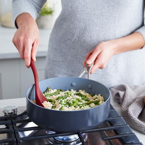 GreenPan Silicone 7 Piece Cooking Utensil Set, Ladle, Turners, Spatula, Spoons, Whisk, Flexible Nonstick Kitchen Tools Rigid Steel Core, Heat-Resistant, Anti-Slip Handle BPA-Free Dishwasher Safe, Red - Image 2