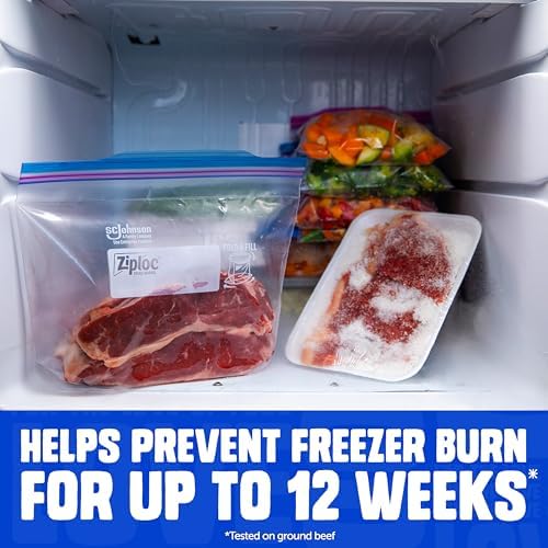 Ziploc Gallon Freezer Bags, Food Storage, Stand-Up Bottom, 28 Count - Image 2