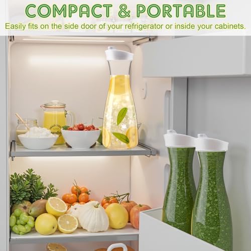Reallnaive 30 Pcs Plastic Carafe with Lids,34 oz Juice Containers, Trendy - Image 6