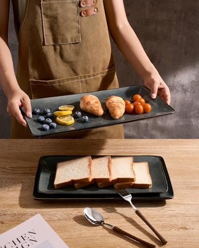 Famiware Serving Platters Set of 3 Sizes - Rectangular, Deep Forest - Image 6