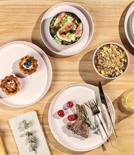 TheTerra Ceramic Dinnerware Set for 4, 12-Piece Plates and Bowls Set - Image 3