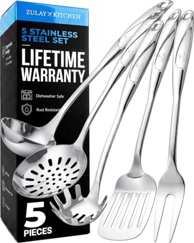 Zulay Kitchen Stainless Steel 5 Piece Cooking Utensil Set by ZulayKitchen