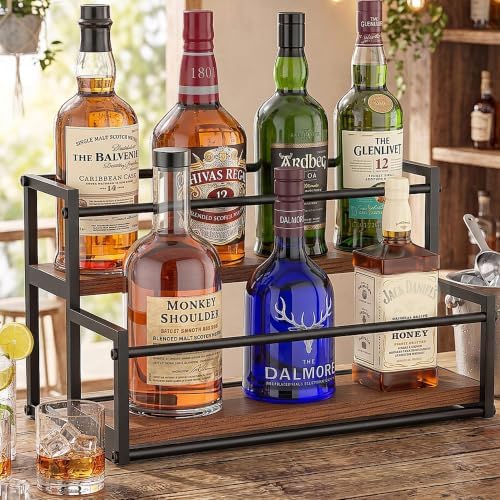 THYGIFTREE 2 Tier Liquor Bottle Display Shelf - Image 2