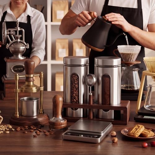 Suclain Stainless Steel Coffee Grounds Canisters Container with Shelf - Image 3