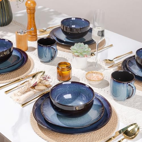 LeRatio Ceramic Dinnerware Sets for 4,16Pcs Porcelain Plates and Bowls Set - Image 7