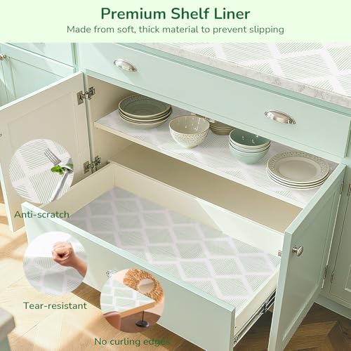 Green Drawer and Shelf Liner for Kitchen Non-Adhesive 17.5In x 20FT - Image 6