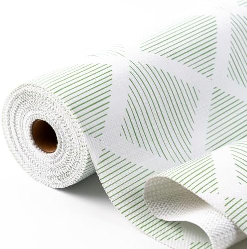 Green Drawer and Shelf Liner for Kitchen Non-Adhesive 17.5In x 20FT by Insigoo