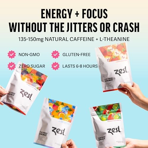 Zest Energy Tea Assortment Box – High Caffeine Tea Bags Sampler with Black & Green Tea – Caffeinated Coffee Alternative for Morning Focus – 80 Tea Bags – 135-150mg Caf per Cup – Natural, Non-GMO, Keto - Image 3