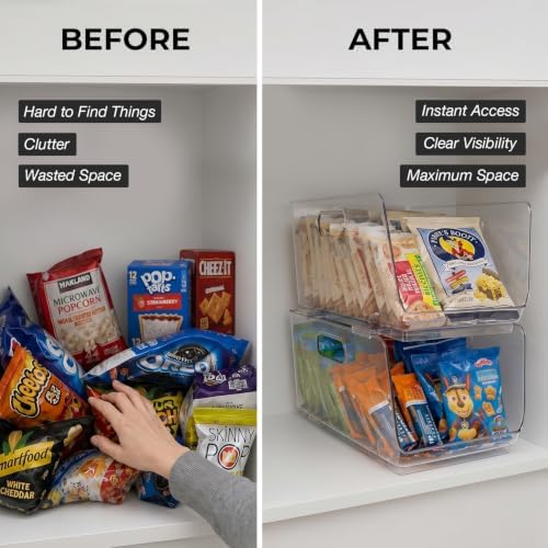 ClearSpace Stackable Storage Bins, Front Pantry Organizer, Medium, 4 Pack - Image 5