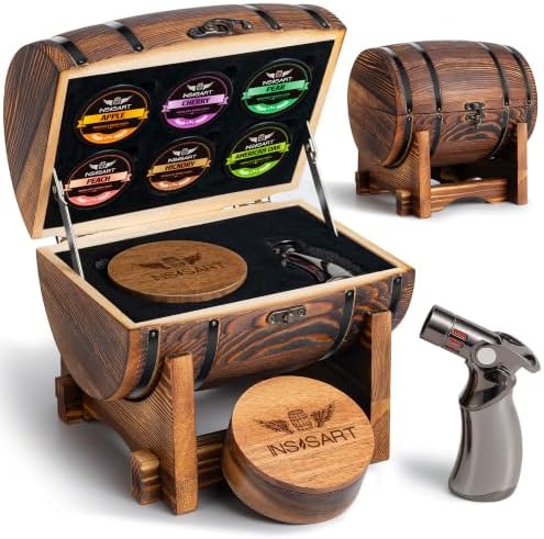 INSISART Whiskey Smoker Kit, Old fashioned Smoker Kit with Barrel,Charred by INSISART