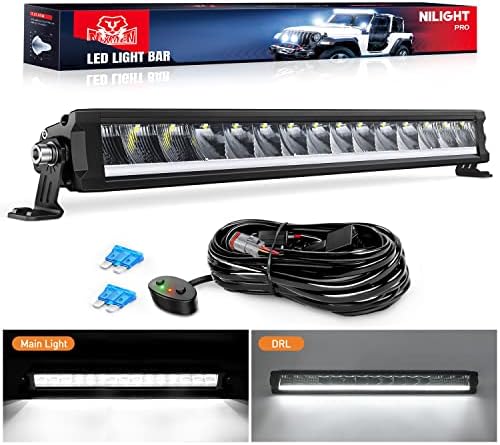 Nilight Pro Series 19.5 Inch Single Row Slim LED Light Bar with DRL by Nilight
