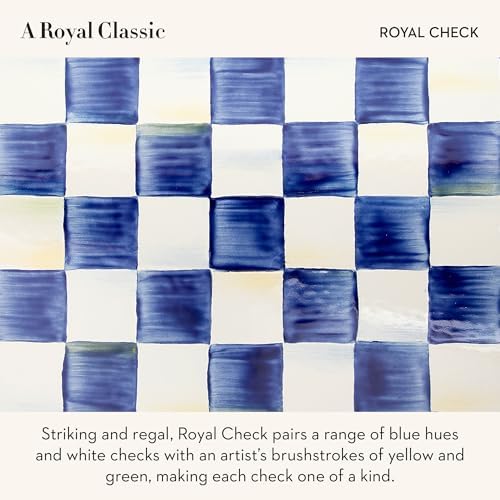 MACKENZIE-CHILDS Enamel Serving Bowl, Serveware and Kitchen Decor, 40-Ounce Capacity, Blue-and-White Royal Check - Image 3