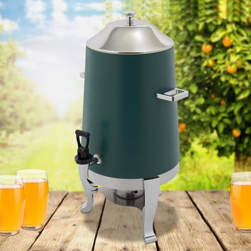 3.43Gallon Stainless Steel Hot Beverage Dispenser,Coffee Chafer Urn with Spigot&Fuel Holder,Cold&Hot Drinks Dispenser for Milk Coffee Tea Juice - Parties Catering Buffet Event (Green) - Image 5